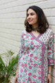 Image for Kusvaa Wsr203 Naazia Angrakha Kurta With Hand Block Print Top