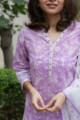 Image for Kusvaa Wsr204 Mushk Kurta Dupatta Set With Hand Block Print Neck