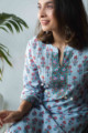 Image for Kusvaa Wsr209 Khawbeeda Kurta With Hand Block Print Look 1
