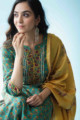Image for Kusvaa Wsr210 Zemira Kurta Dupatta Set With Hand Block Print Sitting