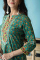 Image for Kusvaa Wsr210 Zemira Kurta Dupatta Set With Hand Block Print Sleeves
