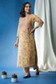 Image for Kusvaa Avdaf38 Soha Kurta Pant Set With Embroidery And Sequin Details Side