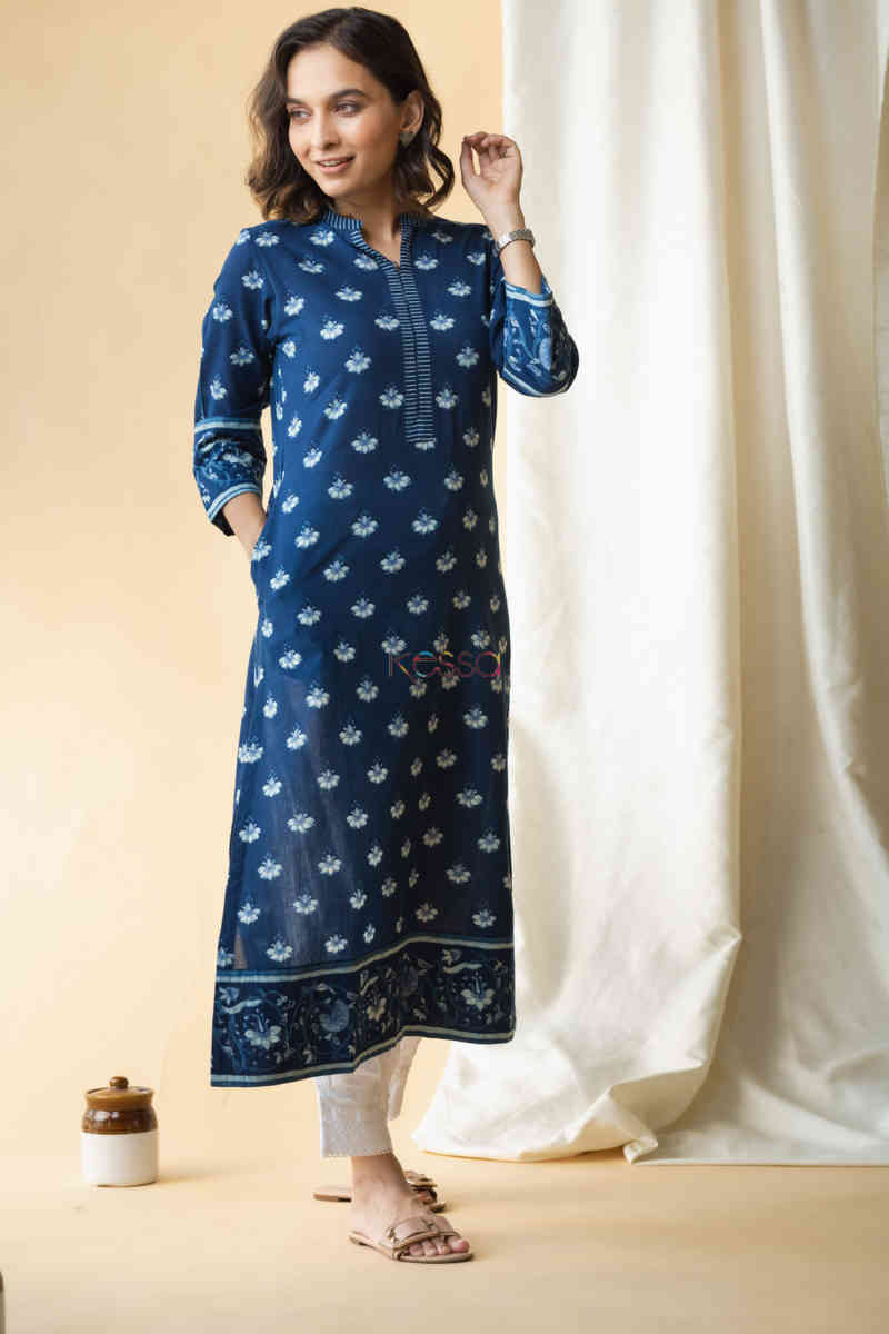 Image for Kusvaa Avdaf39 Shafaaq Indigo Kurta Featured
