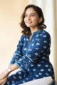 Image for Kusvaa Avdaf39 Shafaaq Indigo Kurta Sitting 1