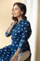 Image for Kusvaa Avdaf39 Shafaaq Indigo Kurta Sitting