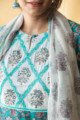 Image for Kusvaa Avdaf43 Oshin Kurta Dupatta Set With Pittan And Lace Details Closeup