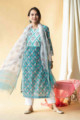 Image for Kusvaa Avdaf43 Oshin Kurta Dupatta Set With Pittan And Lace Details Front