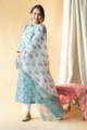 Image for Kusvaa Avdaf43 Oshin Kurta Dupatta Set With Pittan And Lace Details Side 1