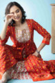 Image for Kusvaa Avdaf46 Nazgul Anarkali Kurta With Gota Patti Work Sitting 1