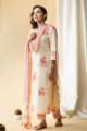 Image for Kusvaa Avdaf49 Ashmeera Kurta Pant And Dupatta Set With Hand Block Print Side