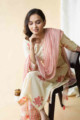 Image for Kusvaa Avdaf49 Ashmeera Kurta Pant And Dupatta Set With Hand Block Print Sitting 1