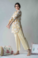 Image for Kusvaa De84 Jesika Kurta With Pant Set With Hand Block Print Side