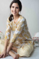 Image for Kusvaa De84 Jesika Kurta With Pant Set With Hand Block Print Sitting