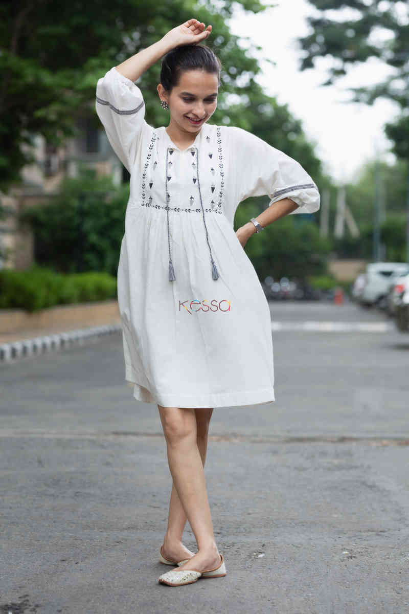 Image for Kusvaa Kcb09 Shabnam Dress With Hand Block Print Featured