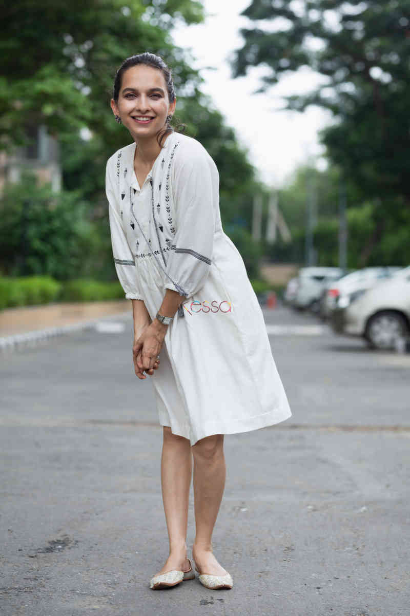 Image for Kusvaa Kcb09 Shabnam Dress With Hand Block Print Side 1
