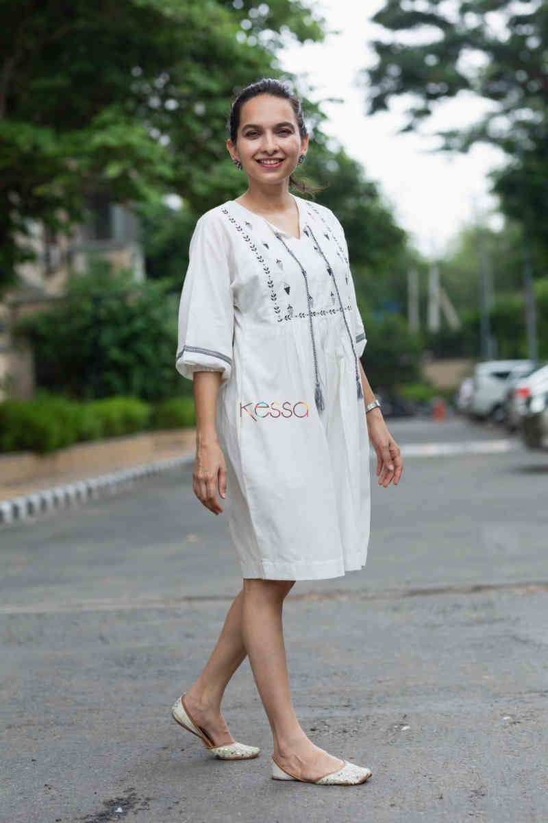 Image for Kusvaa Kcb09 Shabnam Dress With Hand Block Print Side