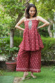 Image for Kusvaa Kcb14 Tabeer Top And Palazzo Set With Hand Block Print Front 1