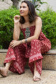 Image for Kusvaa Kcb14 Tabeer Top And Palazzo Set With Hand Block Print Sitting