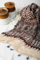 Image for Kusvaa Kiadupatta05 Orhni Stole With Ajrakh Hand Block Print Look 1