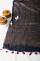 Image for Kusvaa Kiadupatta06 Orhni Stole With Ajrakh Hand Block Print Look 1