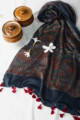 Image for Kusvaa Kiadupatta06 Orhni Stole With Ajrakh Hand Block Print Look