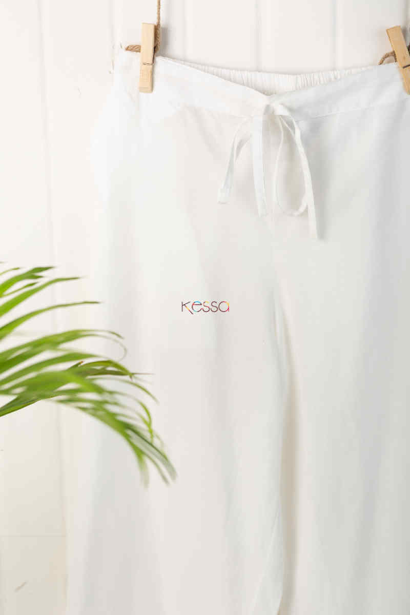 Image for Kusvaa Sap07 Wine Color Gotta Palazzo Offwhite Look