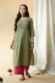 Image for Kusvaa Taf56 Kalpvan Straight Kurta With Floral Prints Front 1