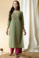 Image for Kusvaa Taf56 Kalpvan Straight Kurta With Floral Prints Front