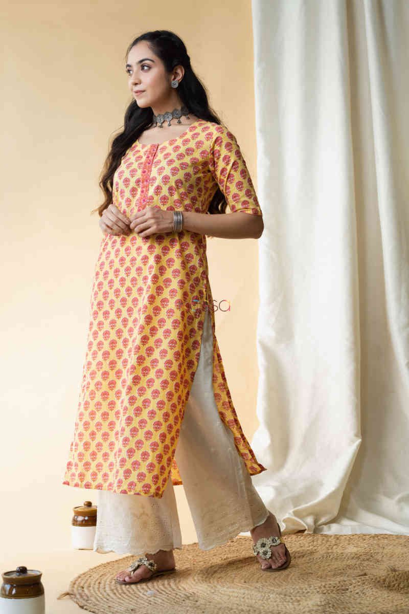 Image for Kusvaa Vcr47 Shehzeen Cotton Kurta Side