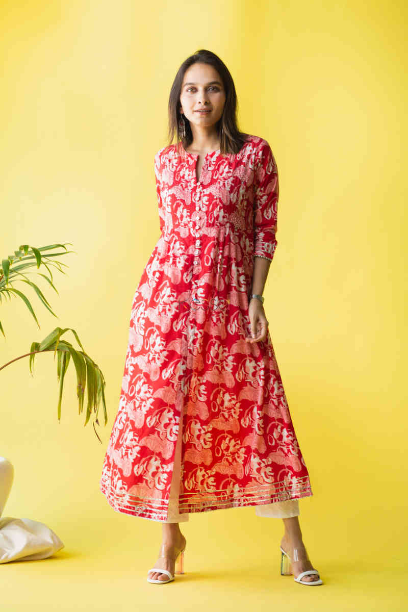 Image for Kusvaa Vcr52 Abeerah Kurta With Gota Work Front 1