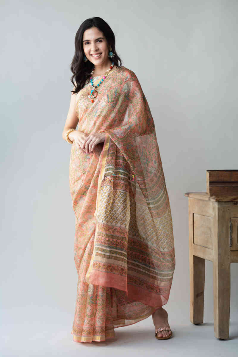 Image for Kusvaa Vcs01 Amshutha Kota Silk Saree With Blouse Look