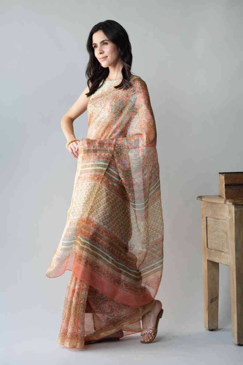 Image for Kusvaa Vcs01 Amshutha Kota Silk Saree With Blouse Side 1