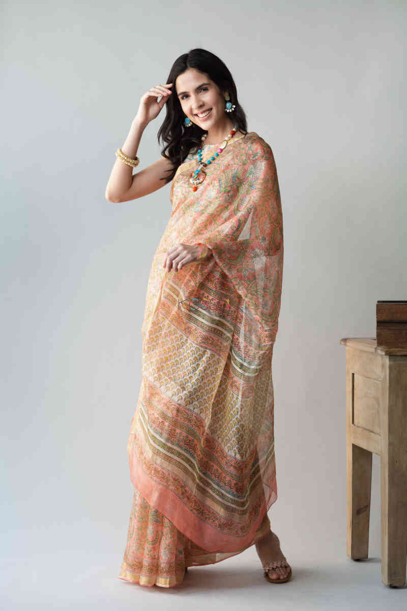 Image for Kusvaa Vcs01 Amshutha Kota Silk Saree With Blouse Side