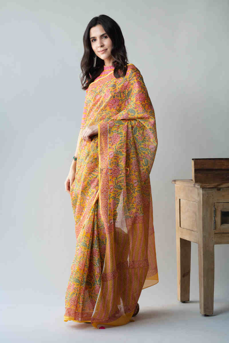 Image for Kusvaa Vcs02 Anora Kota Doriya Saree With Blouse Look 1