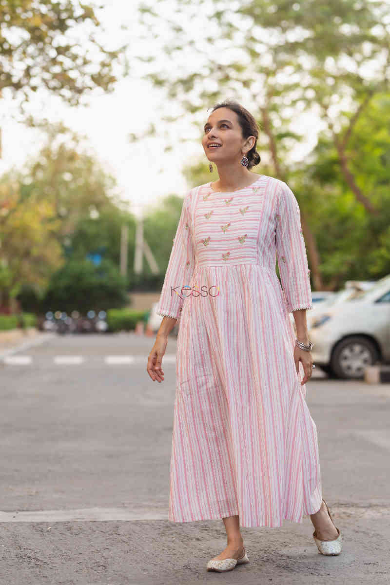Image for Kusvaa Ws700 Aurima Dress With Embroidery And Lace Details Front