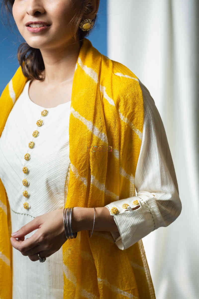 Image for Kusvaa Ws701 Chakori Kurta Dupatta Set With Embroidery And Gota Work Closeup