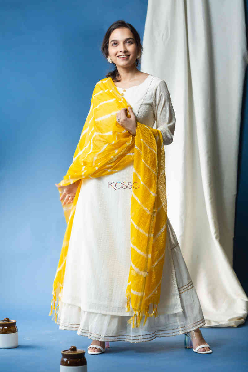 Image for Kusvaa Ws701 Chakori Kurta Dupatta Set With Embroidery And Gota Work Front