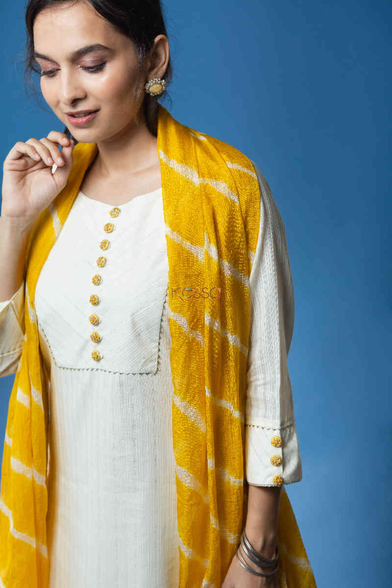 Image for Kusvaa Ws701 Chakori Kurta Dupatta Set With Embroidery And Gota Work Top