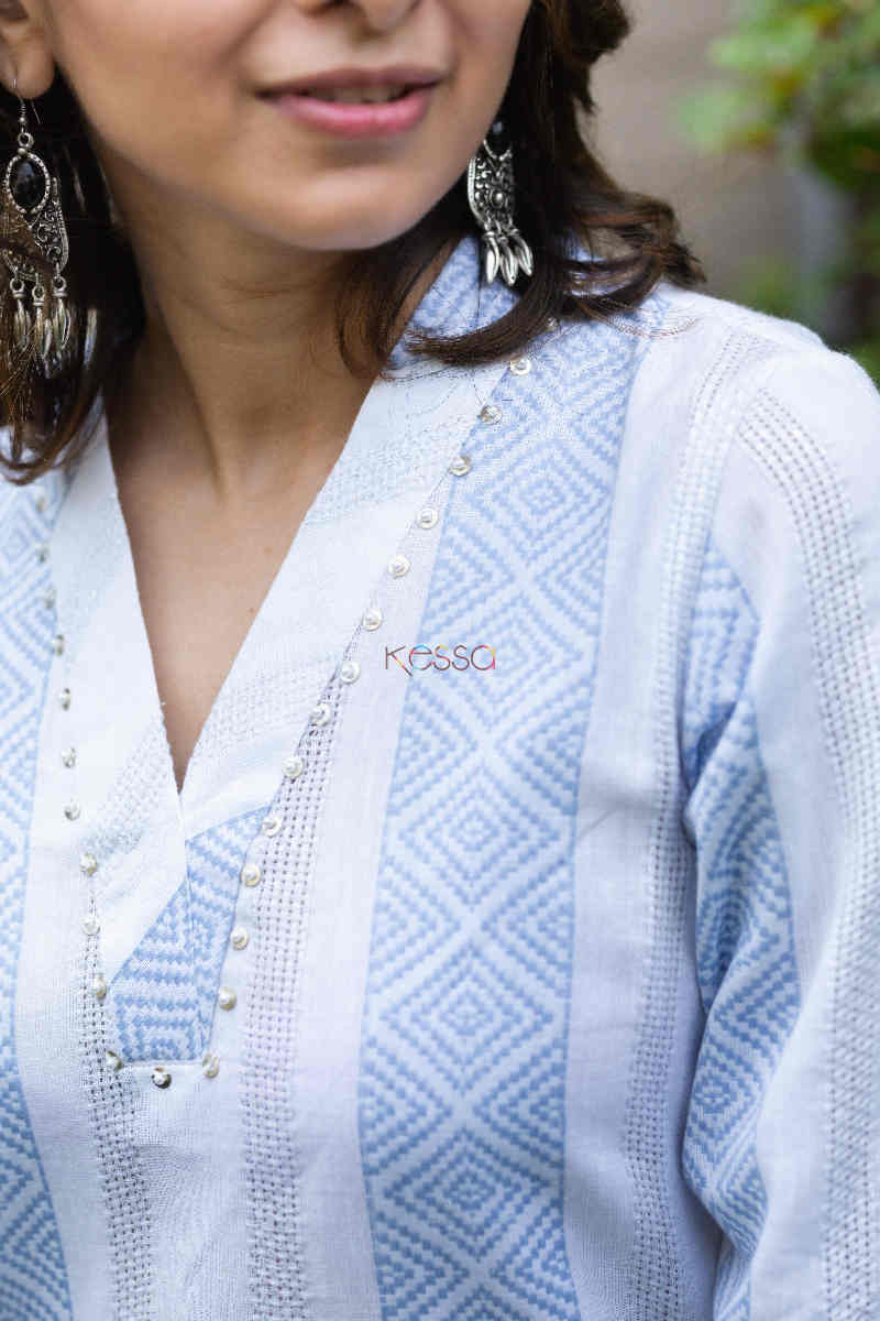 Image for Kusvaa Ws702 Mahnoor Kurta With Sequin And Moti Work Closeup