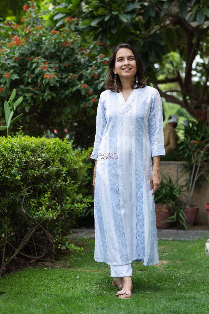 Image for Kusvaa Ws702 Mahnoor Kurta With Sequin And Moti Work Front