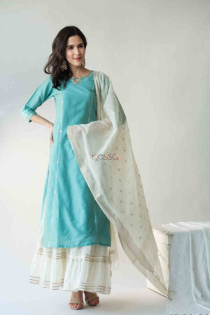 Image for Kusvaa Ws708 Neelambari Kurta With Gota Patti Work New Featured