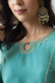 Image for Kusvaa Ws708 Neelambari Kurta With Gota Patti Work New Neck