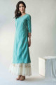 Image for Kusvaa Ws708 Neelambari Kurta With Gota Patti Work New Side 1