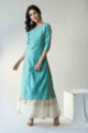 Image for Kusvaa Ws708 Neelambari Kurta With Gota Patti Work New Side