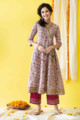Image for Kusvaa Wsr212 Aafreen Kalidaar Angrakha With Hand Block Print 1 Front