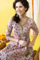 Image for Kusvaa Wsr212 Aafreen Kalidaar Angrakha With Hand Block Print 1 Sitting