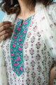 Image for Kusvaa Wsr217 Gajra Kurta Dupatta Set With Hand Block Print Closeup
