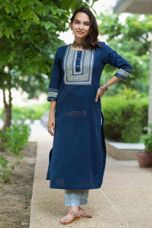 Image for Kusvaa Avdaf56 Raina Kurta And Pants Set With Gota And Patchwork Featured