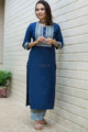 Image for Kusvaa Avdaf56 Raina Kurta And Pants Set With Gota And Patchwork Front