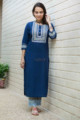 Image for Kusvaa Avdaf56 Raina Kurta And Pants Set With Gota And Patchwork Look 1